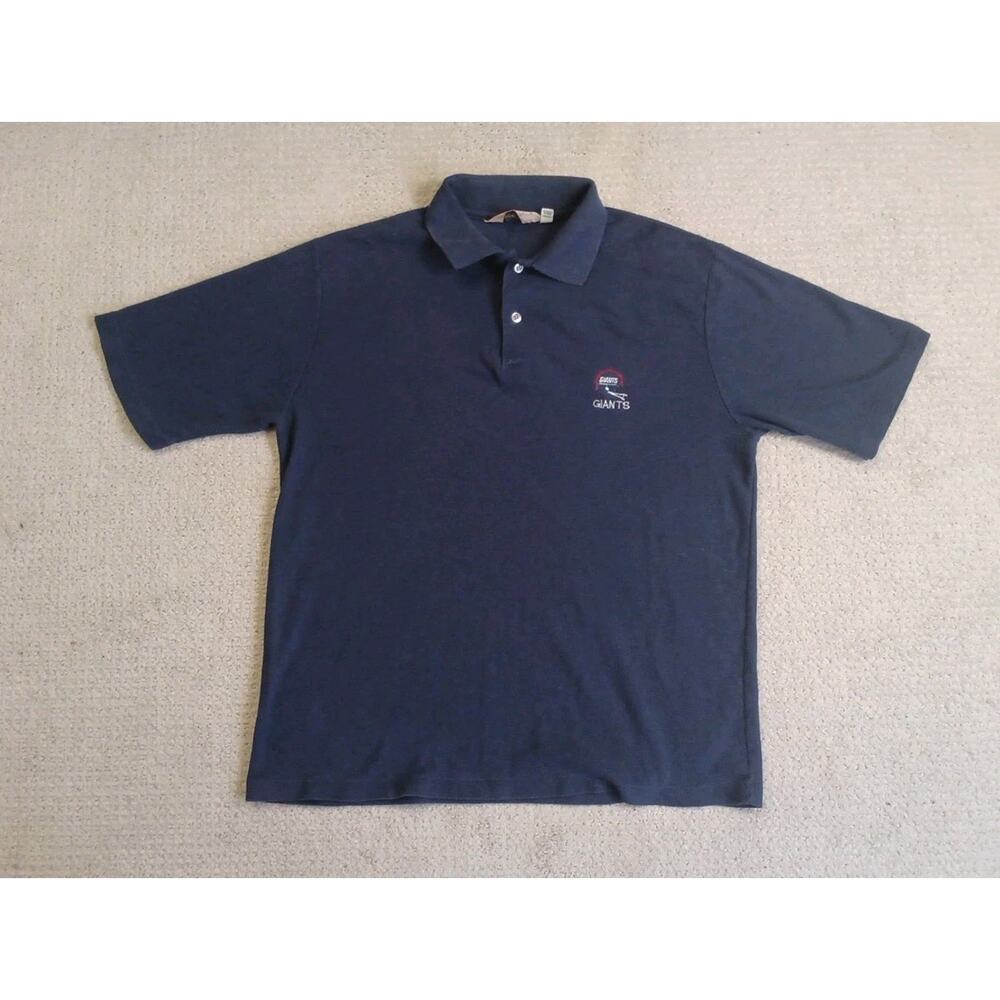 Vintage New York Giants Logo 7 Single Stitch Polo Shirt Mens XL Made In USA